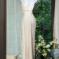 Elegant Sheath Spaghetti Straps Neck Long Wedding Dress Sequins Chiffon Champagne Prom Dress MD483
