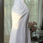 Elegant A-line Strapless Neck Long Wedding Dress Beaded Tulle White Prom Dress MD482