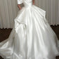 Elegant Ball Gown Off-the-Shoulder Long Wedding Dress Satin White Prom Dress MD487