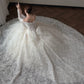 Elegant Ball Gown Off-the-Shoulder Long Wedding Dress Lace White Prom Dress MD489