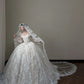 Elegant Ball Gown Strapless Long Wedding Dress Lace White Prom Dress MD495