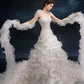 Elegant Sheath Strapless Long Wedding Dress Pleated Tulle White Prom Dress MD496