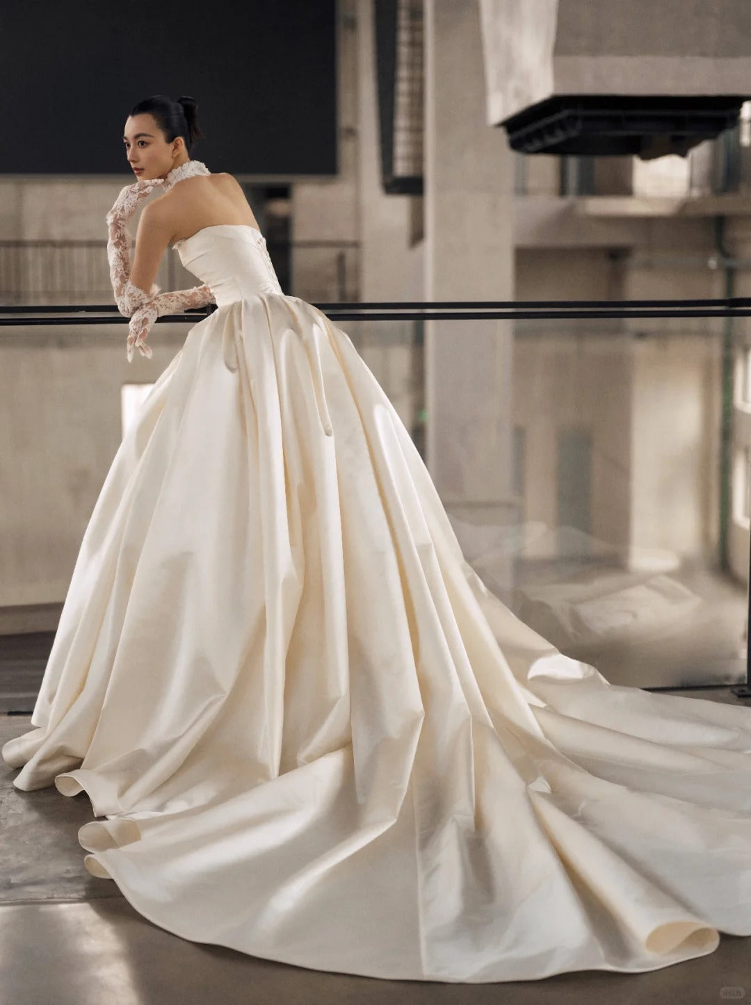 Elegant A-line Off-the-Shoulder Long Wedding Dress Satin White Prom Dress MD498