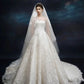 Elegant A-line Strapless Long Wedding Dress Satin White Prom Dress MD499