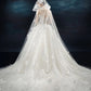 Elegant A-line Strapless Long Wedding Dress 3D appliqué Satin White Prom Dress MD500