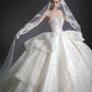 Elegant Ball Gown Sweetheart Long Wedding Dress Embroidered Satin White Prom Dress MD502