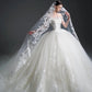 Elegant Ball Gown Strapless Long Wedding Dress Tulle White Prom Dress MD503
