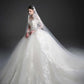 Elegant Ball Gown Strapless Long Wedding Dress Tulle White Prom Dress MD503