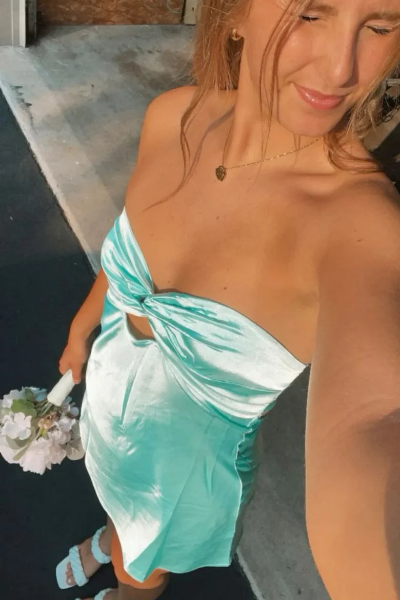 Chic Strapless Sweetheart Backless Sheath Sleeveless Short Party Dress Homecoming Dress DP6308