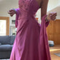 Vintage Hot Pink Spaghetti Strap A-Line Satin Prom Dress Evening Dress DP6367