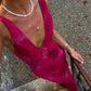 Elegant Deep V Neck Mermaid Long Party Dress Wedding Guest Dress,DP1895