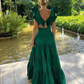 Unique Green Satin Long Prom Formal Dress Party Dress,DP0179