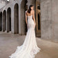 Gorgeous White Lace Mermaid Spaghetti Strap Wedding Dress Prom Dress Evening Dress DP6570