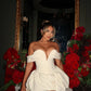 Sexy Ivory Satin Off-the-shoulder Sweetheart Short A-Line Party Dress Cocktail Dress Homecoming Dress DP6490