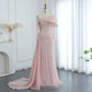 Vintage Glänzendes Perlenbesetztes Langarm-Meerjungfrauen-Abendkleid, DP6536