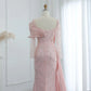 Vintage Glänzendes Perlenbesetztes Langarm-Meerjungfrauen-Abendkleid, DP6536