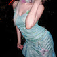 Fashion Mint Green Sparkling Sequin Spaghetti Strap Ruffled Hem Short 16th Birthday Party Dress Homecoming Dress DP6040