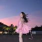 Cute Pink Ruffle Short A-Line Satin Party Dress Cocktail Dress Homecoming Dress DP6495