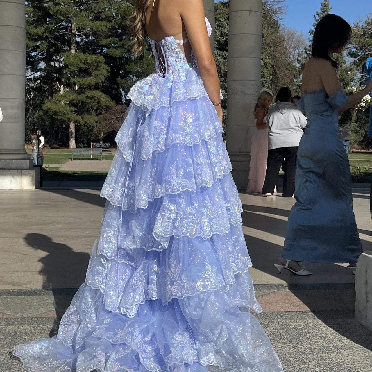 Robe de bal trapèze vintage à paillettes brillantes, bretelles spaghetti, robe de soirée longue à volants, DP6647