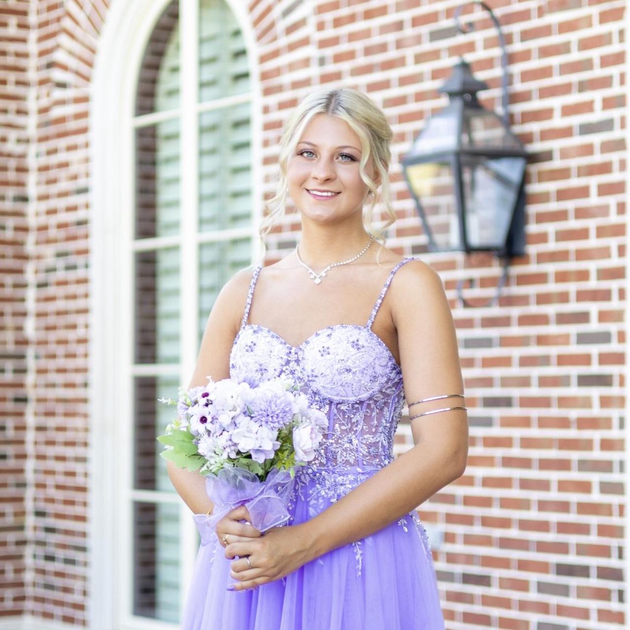 Robe de bal vintage lilas à paillettes et appliques, coupe trapèze, décolleté en cœur, longue robe de soirée formelle DP6635