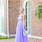 Robe de bal vintage lilas à paillettes et appliques, coupe trapèze, décolleté en cœur, longue robe de soirée formelle DP6635
