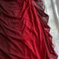 Vintage Shiny Burgundy Sheath Chiffon Shoulder Strap Design Long Prom Dress Evening Dress, DP6305
