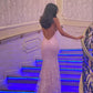 Enchanting Pink Lace Backless Mermaid Long Prom Dress Party Dress Evening Dress DP6491