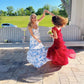Wunderschönes blaues Etuikleid mit Blumenmuster, Schultergurten, gestuftem Partykleid, Brautjungfernkleid DP6303