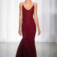 Vintage Burgundy Mermiad Applique Spaghetti Strap Long Prom Dress Evening Dress DP6307
