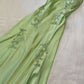 Enchanting V-neck Embroidery Spaghetti Strap Satin Mermaid Prom Dress Evening Dress DP6327