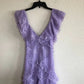 Vintage Lilac A-Line Lace Tiered Prom Dress Party Dress Evening Dress DP6478