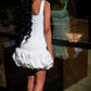 Retro Satin Square-neck Bodycon Ruffle Design Party Dress Homecoming Dress DP6160