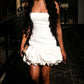 Retro Satin Square-neck Bodycon Ruffle Design Party Dress Homecoming Dress DP6160