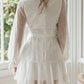 Vintage White V-neck Short A-Line Party Dress Cocktail Dress Homecoming Dress DP6473