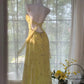 Shiny Yellow Sequined Sweetheart Chiffon A-Line Prom Dress Evening Dress DP6312