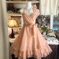Vintage Champagne Sweetheart Halter Dress Design A-line Chiffon Party Dress Homecoming Dress DP6099