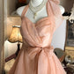 Vintage Champagne Sweetheart Halter Dress Design A-line Chiffon Party Dress Homecoming Dress DP6099