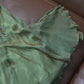 Gorgeous Green V-neck Glittering Beaded Spaghetti Strap Ruffles Chiffon A-Line Prom Dress Evening Dress DP6314