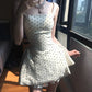 Vintage Polka Dot A-Linie Schnürung Kurzes Partykleid Cocktailkleid Homecoming Kleid DP6517