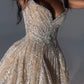 Vintage silbrig glänzend Perlen A-Linie kurzes Partykleid Cocktailkleid Homecoming Kleid DP6519