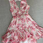 Cute Pink Floral Backless Design A-line Party Dress Homecoming Dress DP6102