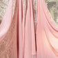 Vintage Pink Lace Prom Dress Mermaid V-neck Evening Gown Sleeveless Party Dress Long Formal Dress DP6895