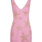 Retro Pink Sparkling Sequin V-neck Bodycon Homecoming Dress Party Dress DP6156