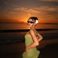 Cute Olive Green V-neck Sheath Knitted Homecoming Dress Party Dress DP6157