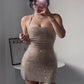 Vintage Shiny Beaded Sheath Short Party Dress Cocktail Dress Homecoming Dress DP6506
