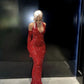 Bezauberndes glitzerndes Meerjungfrau-Neckholder-Ballkleid mit Pailletten und Perlen, Partykleid, Abendkleid DP6473