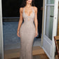 Elegantes Champagner Glitzernde Pailletten Perlen Neckholder Meerjungfrau Ballkleid Partykleid Abendkleid DP6480