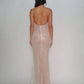 Elegantes rosa glitzerndes Pailletten-Meerjungfrauen-Spaghettiträger-Ballkleid Partykleid Abendkleid DP6472