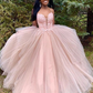 V Neck Tulle Lace Appliques Pink Long Prom Dresses Formal Dress,DP0208
