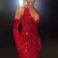 Black Girl Mermaid Formal Prom Dress Sparkly Long Evening Gown,DP02